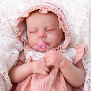 💫 Reborn Baby Dolls Pink Realistic Lifelike Sleeping Feeding Toy Kids Girl